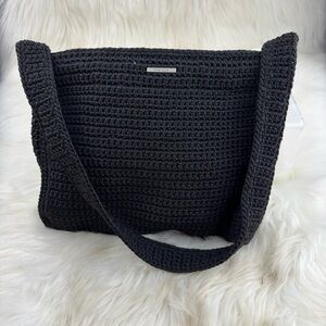 The Sak Black Crochet Shoulder Handbag